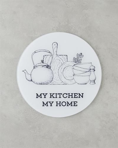 Дъска За Рязане Стъкло 33 см Бял