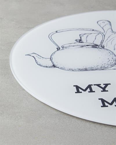 Дъска За Рязане Стъкло 33 см Бял