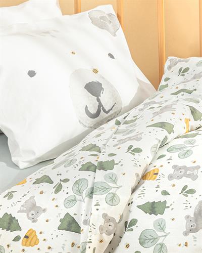 Honey Bear Бебешки Спален Комплект Памучен, Зелено, 100 X 150 Cm