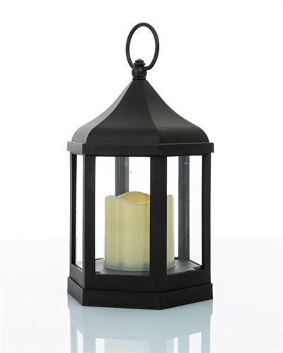 Hope Plastic-Metal Lantern 14x14x22,5 cm Black