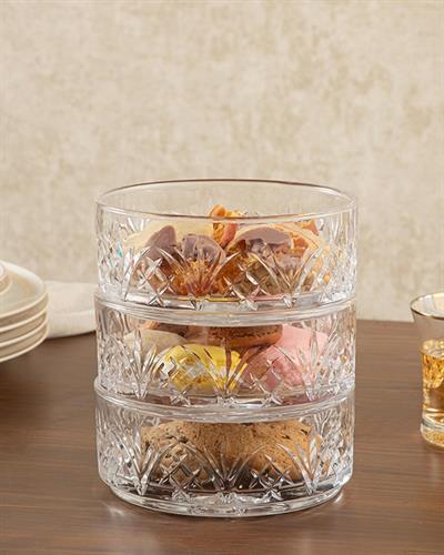 Hora Кутия За Съхранение 3 Етажа, Стъкло, Прозрачен, 680 Ml