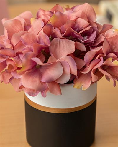 Hortensia Изкуствено Цвете Във Ваза Златисто, 13 X 13 X 13 Cm