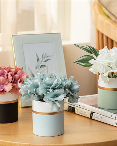 Hortensia Изкуствено Цвете С Ваза 13x13x13 см Сив