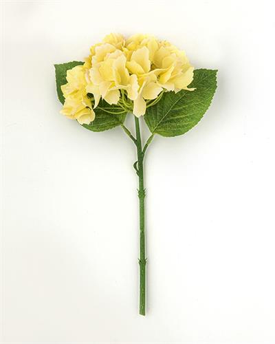 Hortensia Изкуствено Цвете Един Стрък 35 см Жълт