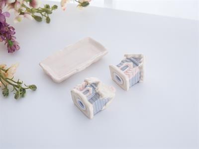 Houses Съд за Поправки 2 комплекта Керамичен 11,6x6,0x7,6 cm Pink