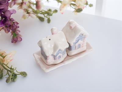 Houses Съд за Поправки 2 комплекта Керамичен 11,6x6,0x7,6 cm Pink