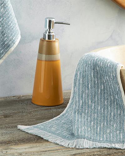 Hybrid Хавлии За Ръце С Ресни, Памучен, Екру-Синьо, 30 X 40 Cm