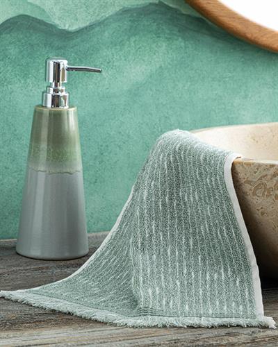 Hybrid Хавлии За Ръце С Ресни, Памучен, Екру-Зелено, 30 X 40 Cm