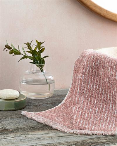 Hybrid Хавлии За Ръце С Ресни, Памучен, Екру-Лилаво, 30 X 40 Cm