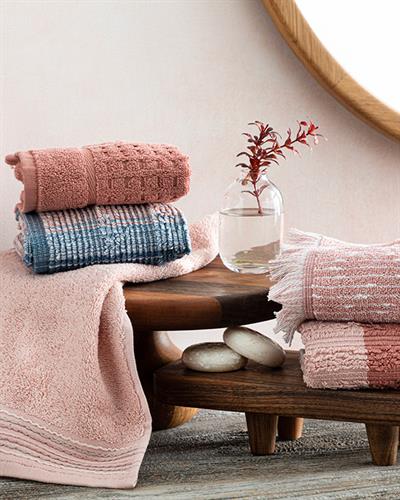 Hybrid Хавлии За Ръце С Ресни, Памучен, Екру-Лилаво, 30 X 40 Cm