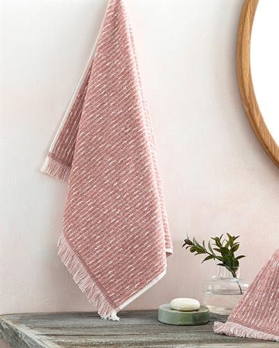 Hybrid Хавлия За Лице С Ресни, Памучен, Екру-Лилаво, 50 X 70 Cm