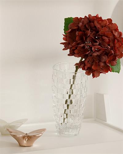 Hydrangea Изкуствено Цвете Един Стрък Плат 33 см Бордо