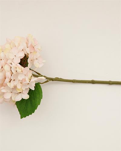 Hydrangea Изкуствено Цвете Един Стрък Плат 33 см Светлорозов