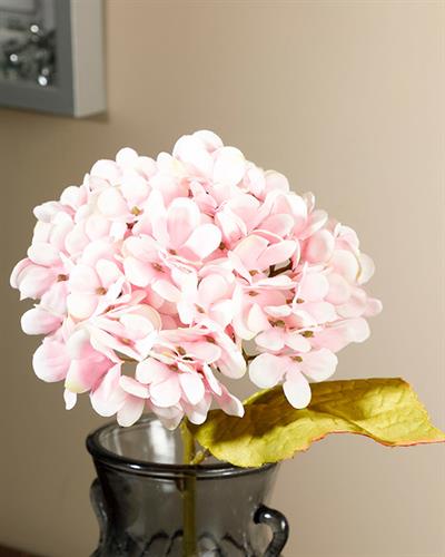 Hydrangea Изкуствено Цвете Един Стрък Полиестер 34 см Розов