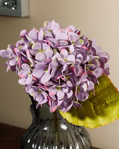 Hydrangea Изкуствено Цвете Един Стрък Полиестер 34 см Виолетов..