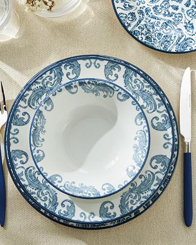 Hypnos Сервиз За Хранене Порцелан, Тъмно Синьо, 8 Броя За 2 Души