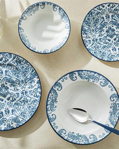 Hypnos Сервиз За Хранене Порцелан, Тъмно Синьо, 8 Броя За 2 Души