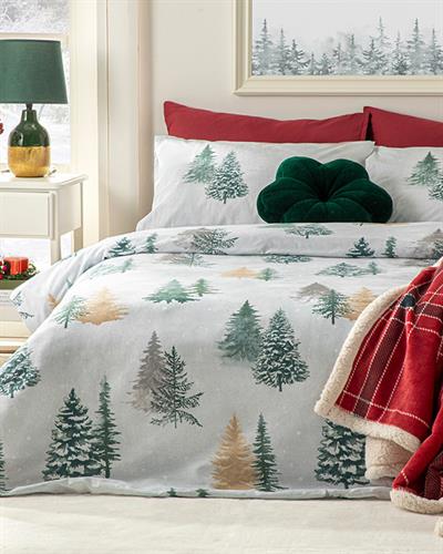 Icy Forest Спално Бельо Компле Единичен Размер, Памучен, Зелено, 160 X 220 Cm