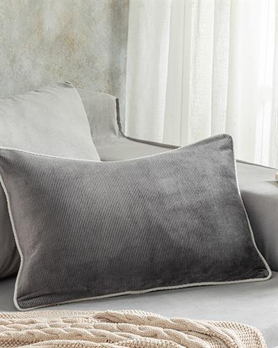 İda Пълнена Възглавница Кадифе, Сиво, 35 X 50 Cm