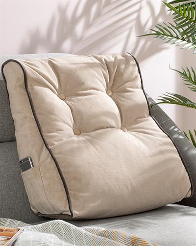 İlda Рециклиране На Възглавница Кадифе, Бежово, 45 X 25 X 50