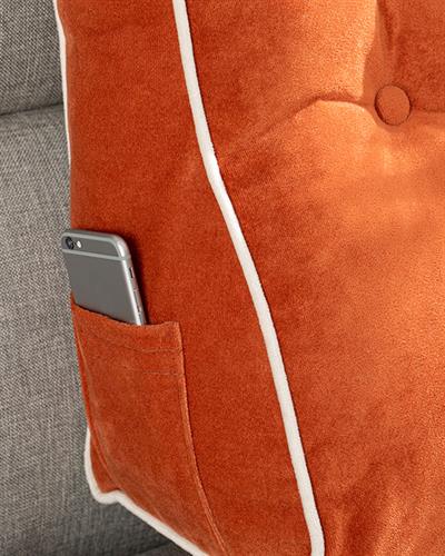 İlda Рециклиране На Възглавница Кадифе, Керемидено Червено, 45 X 25 X 50