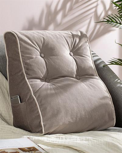 İlda Рециклиране На Възглавница Кадифе, Сиво, 45 X 25 X 50