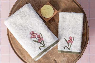 Iris Pallida ХАВЛИИ ЗА РЪЦЕ Бродирани 30x45 cm Powder Pink.