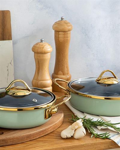 Isidora Enamel 2 Set Shallow Pan Set 16-18 cm Open Mint