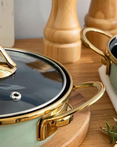 Isidora Enamel 2 Set Shallow Pan Set 16-18 cm Open Mint