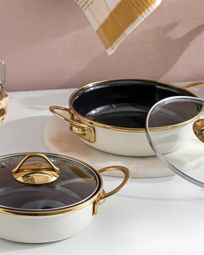 Isidora Enamel 2 Set Shallow Pan Set 16-18 cm Cream