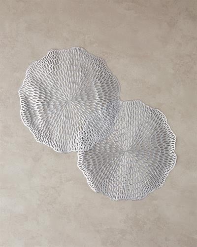 Ivory Подложки За Хранене 2 бр. Pvc 38 см Сребърен.