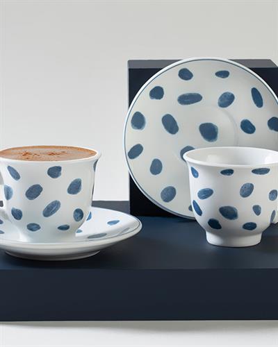 Ivy Chic Porcelain 4 Parça 2 Kişilik Coffee Cup Set 80 ml Dark Blue