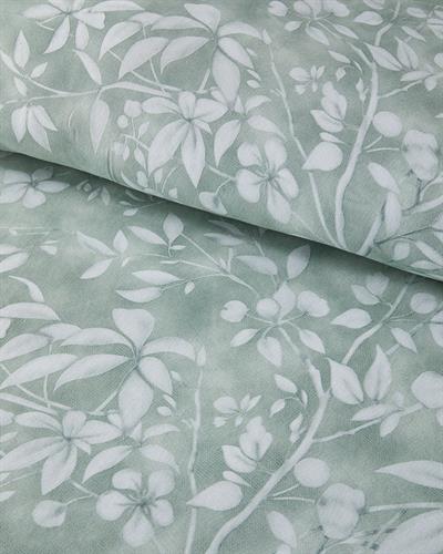 Ivy Flowers Спален Комплект Двоен Лесно за гладене 200x220 см Зелен