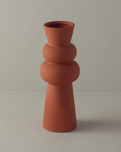 Jade Ваза Меко докосване Керамика 12.3x12.3x33.2 см Теракота