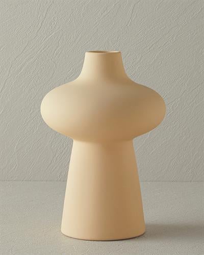 Jade Ваза Меко докосване Керамика 15.5x15.5x22.7 см Кремав