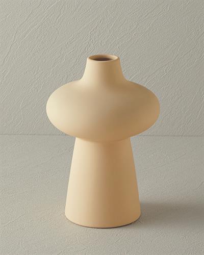Jade Ваза Меко докосване Керамика 15.5x15.5x22.7 см Кремав