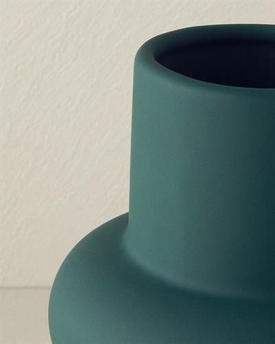 Jade Ваза Меко докосване Керамика 17.5x17.5x35.5 см Зелен