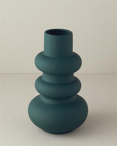 Jade Ваза Меко докосване Керамика 17.5x17.5x35.5 см Зелен