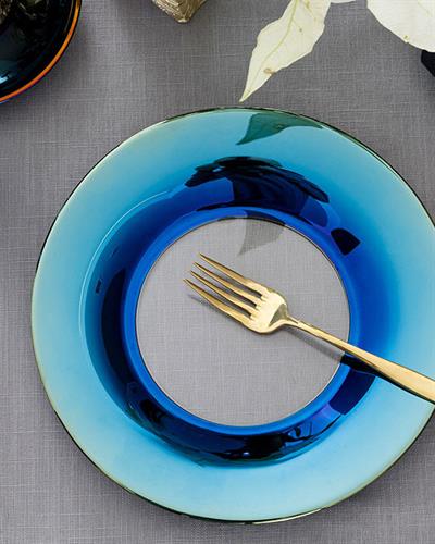 Jade Glass Cake Plate 19 cm Blue - Dark Blue