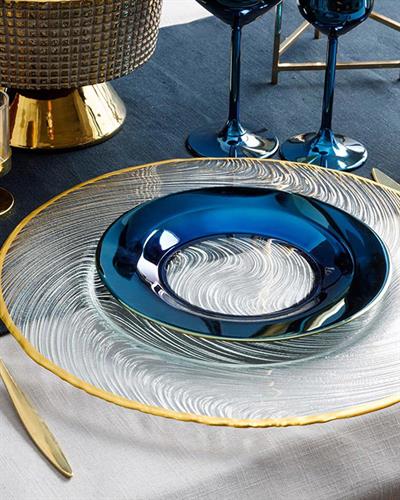 Jade Glass Cake Plate 19 cm Blue - Dark Blue