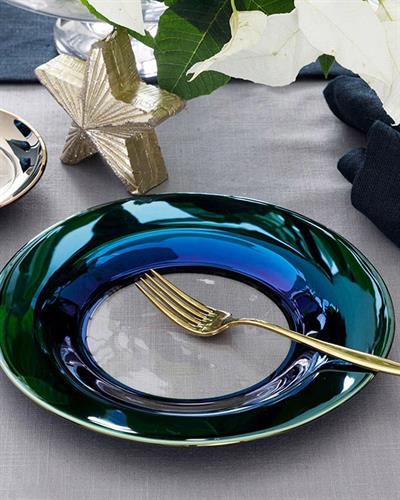 Jade Glass Cake Plate 19 cm Blue - Dark Blue