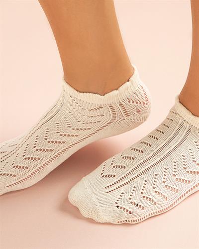 Jade Чорапи До Глезена Дамски, Памучен, Екру, 36-40