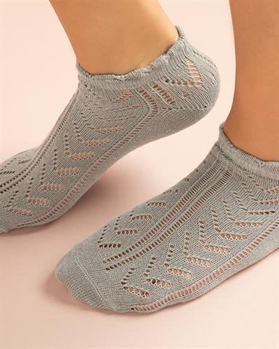 Jade Cotton Women Ankle Socks 36-40 Gray