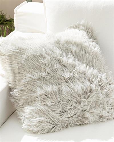 Jade Декоративна Калъфка За Възглавница Плюш, Светло Сиво, 45 X 45 Cm