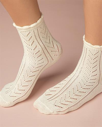 Jade Long Чорап С Дълга Дължина Дамски, Памучен, Екру, 36-40