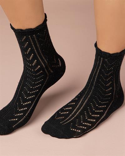 Jade Long Чорап С Дълга Дължина Дамски, Памучен, Черно, 36-40