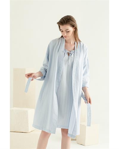 Jane Пенюар Дамски, Памучен, Светло Синьо, L