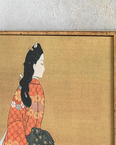 Japanese 3 Painting 31x26 cm Gold