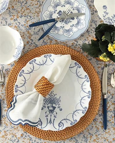 Jardin Opal glass Bowl 13x13x5 cm White-Blue