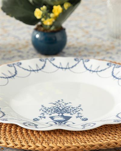 Jardin Чиния За Сервиране Стъкло, Бяло - Синьо, 25,5 X 25,5 X 20 Cm